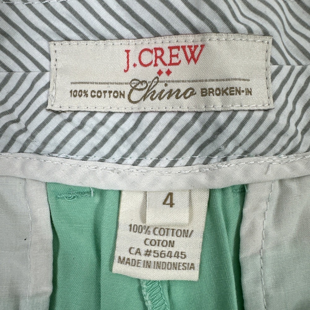 J. CREW Womens 4 Broken In Chino Shorts Green Cotton 30x3 100%Cotton Summer - Picture 3 of 8